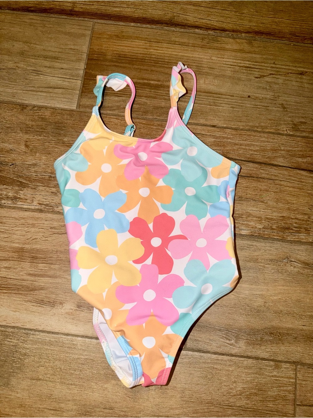 Girls' Floral One-Piece Swimsuit - Pastel Multi